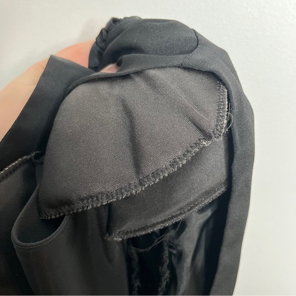 Vintage 80s Little Black Dress Statement Sleeves Open Back Knee Length Size 7/8 - Picture 11 of 11